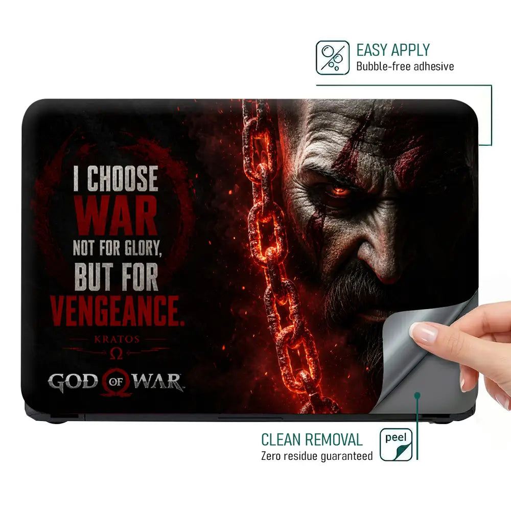 Gaming God Of War Kratos Chain Face Vengeance Laptop Skin - View 4