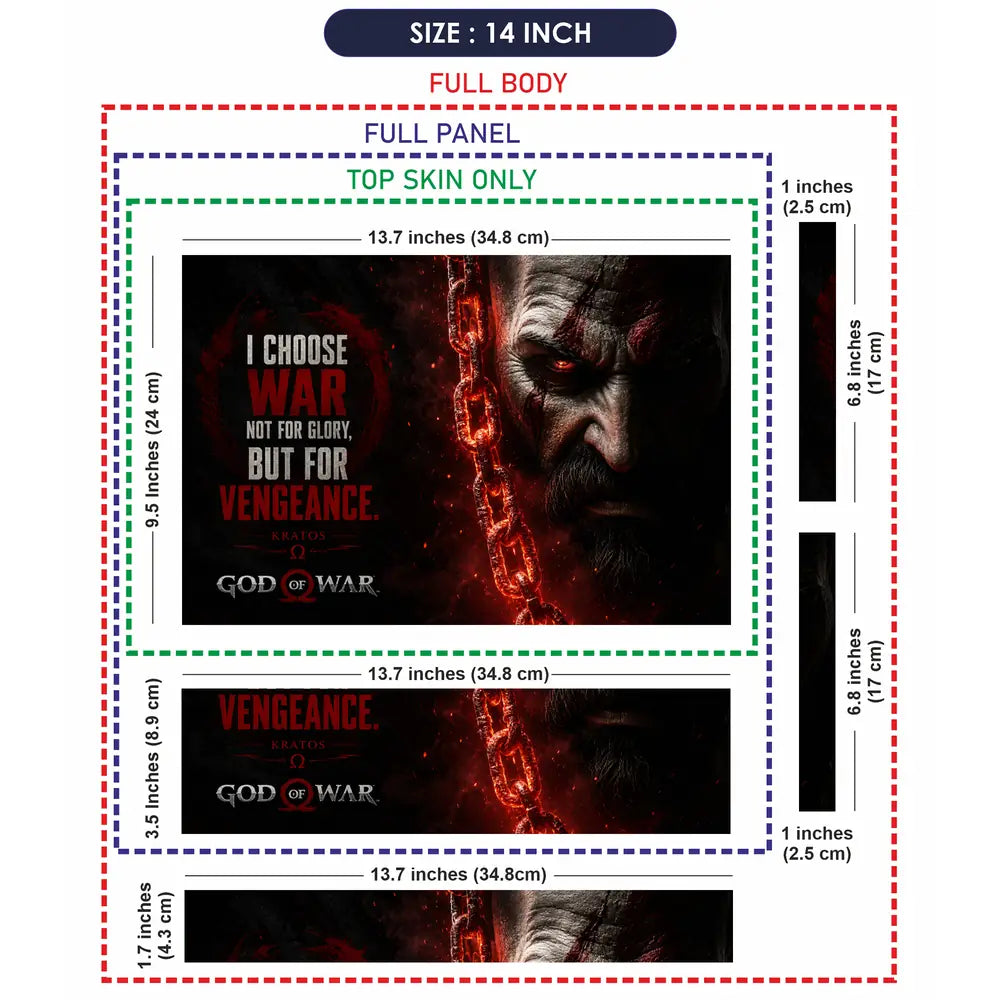 Gaming God Of War Kratos Chain Face Vengeance Laptop Skin - View 7