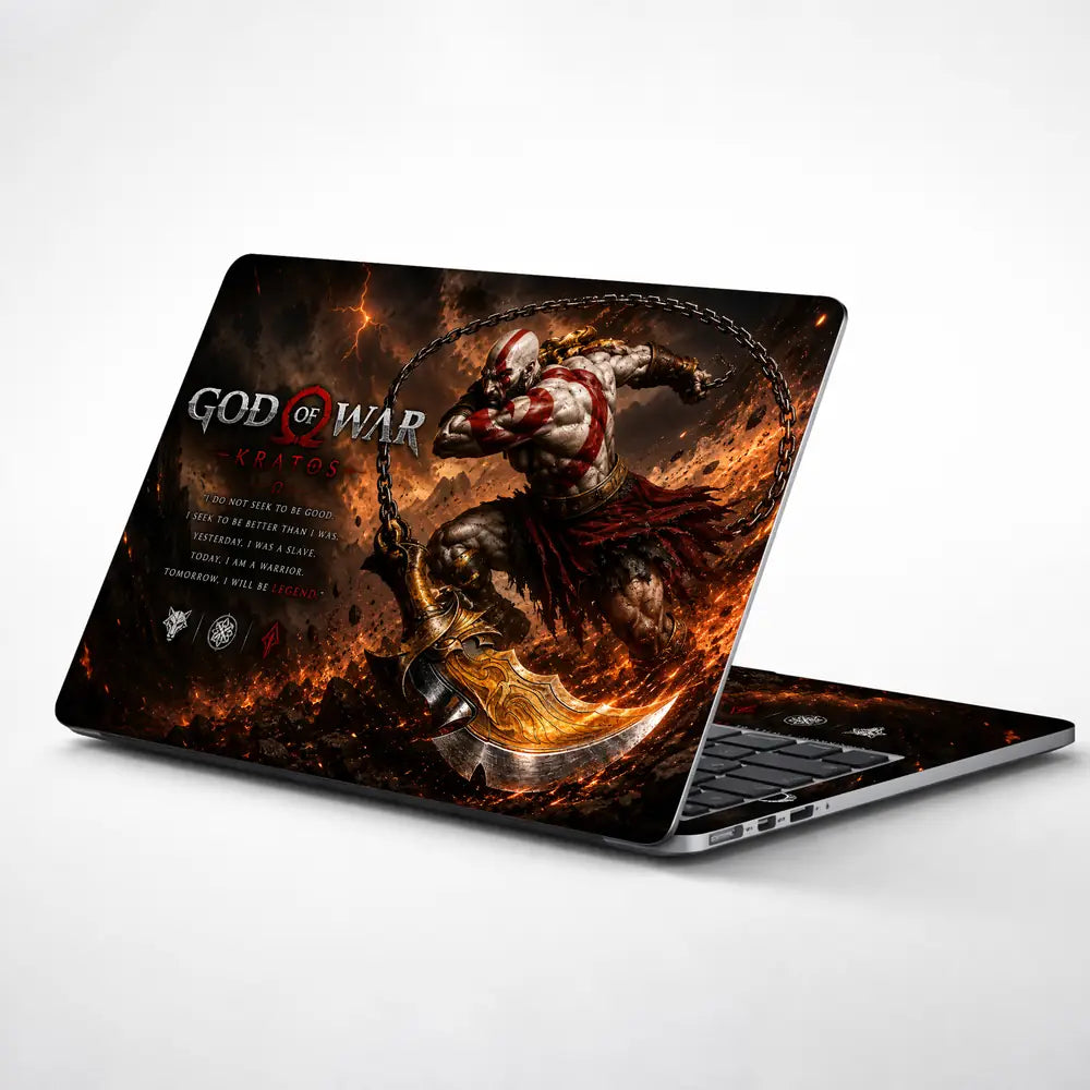 Gaming God Of War Kratos Chain Swing Attack Laptop Skin - View 1