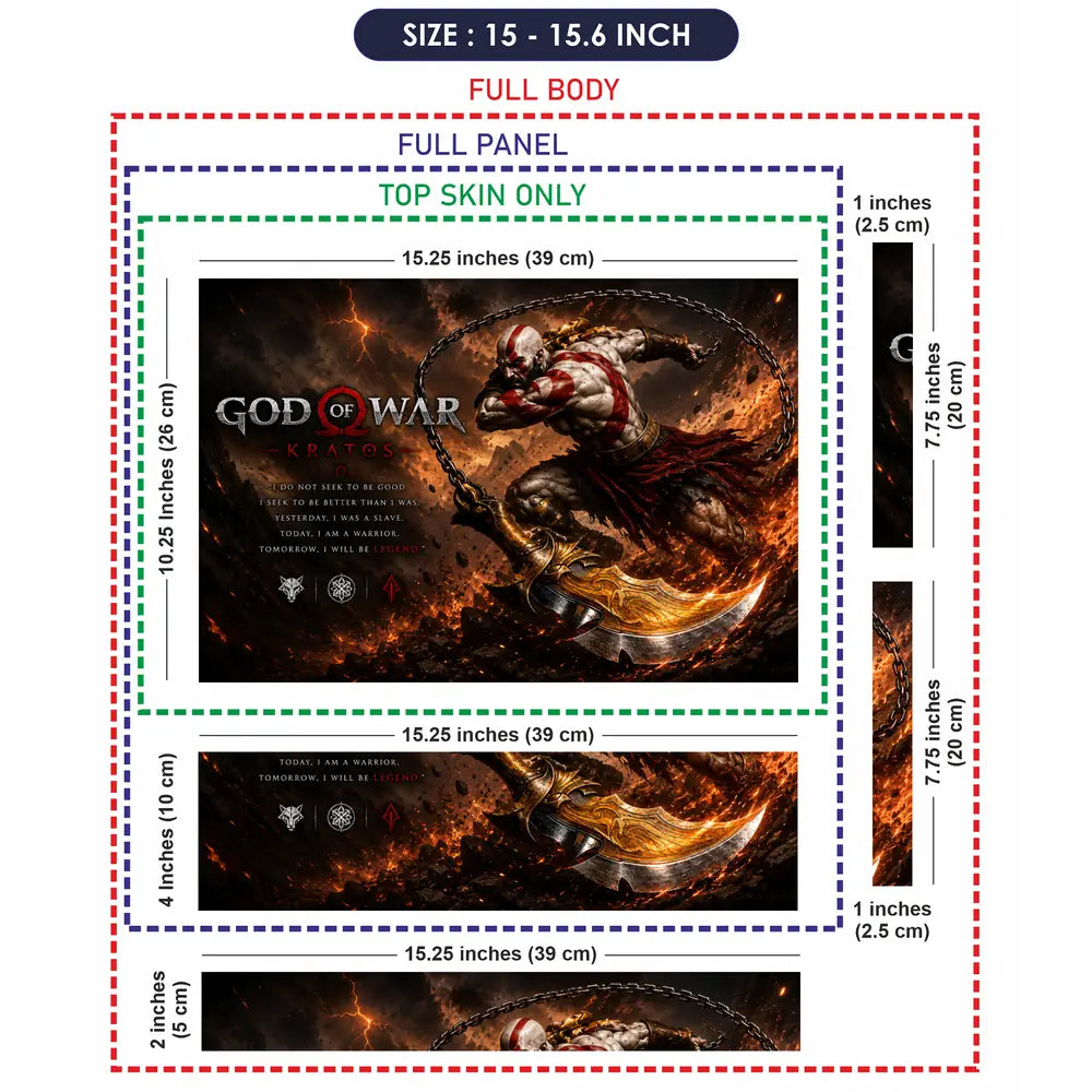 Gaming God Of War Kratos Chain Swing Attack Laptop Skin - View 8
