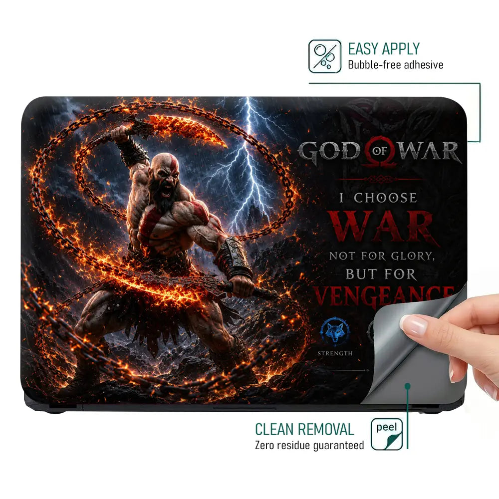 Gaming God Of War Kratos Chains Vortex Laptop Skin - View 4