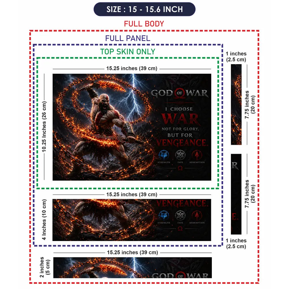 Gaming God Of War Kratos Chains Vortex Laptop Skin - View 8