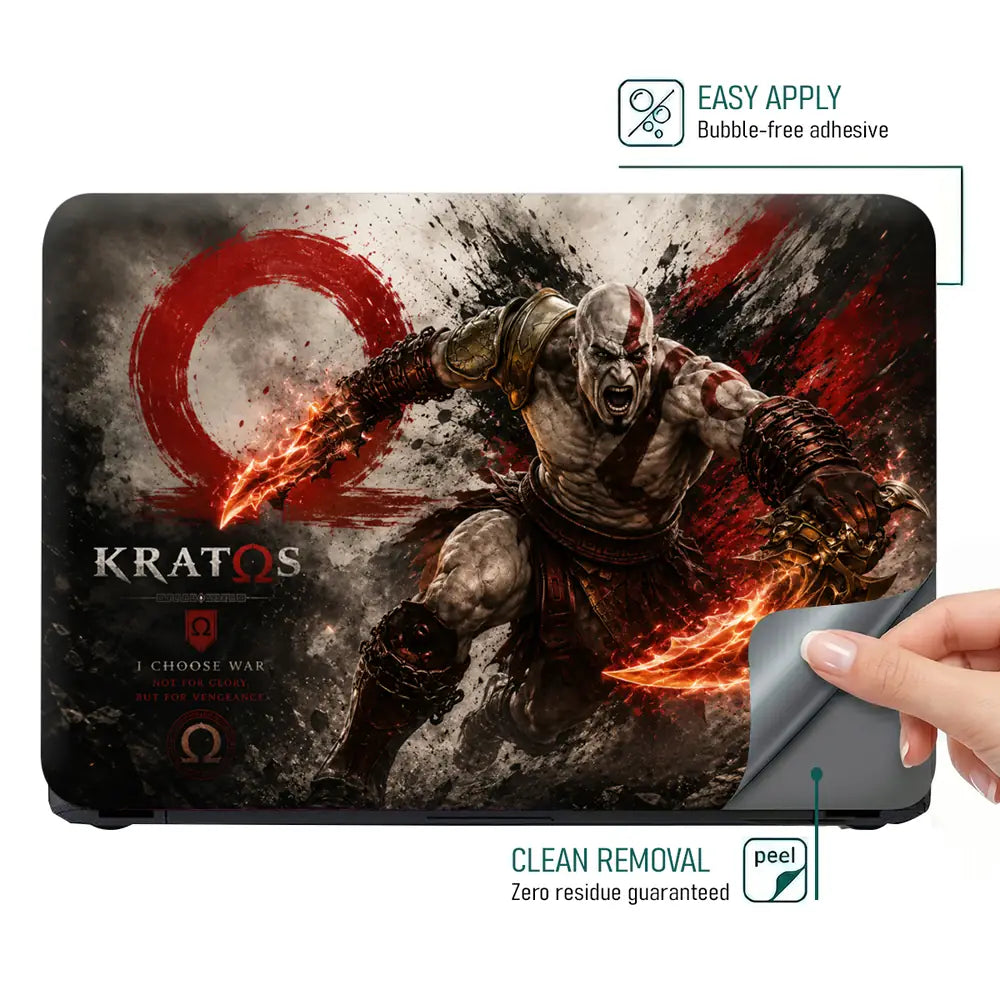 Gaming God Of War Kratos Chaos Blade Charge Laptop Skin - View 4