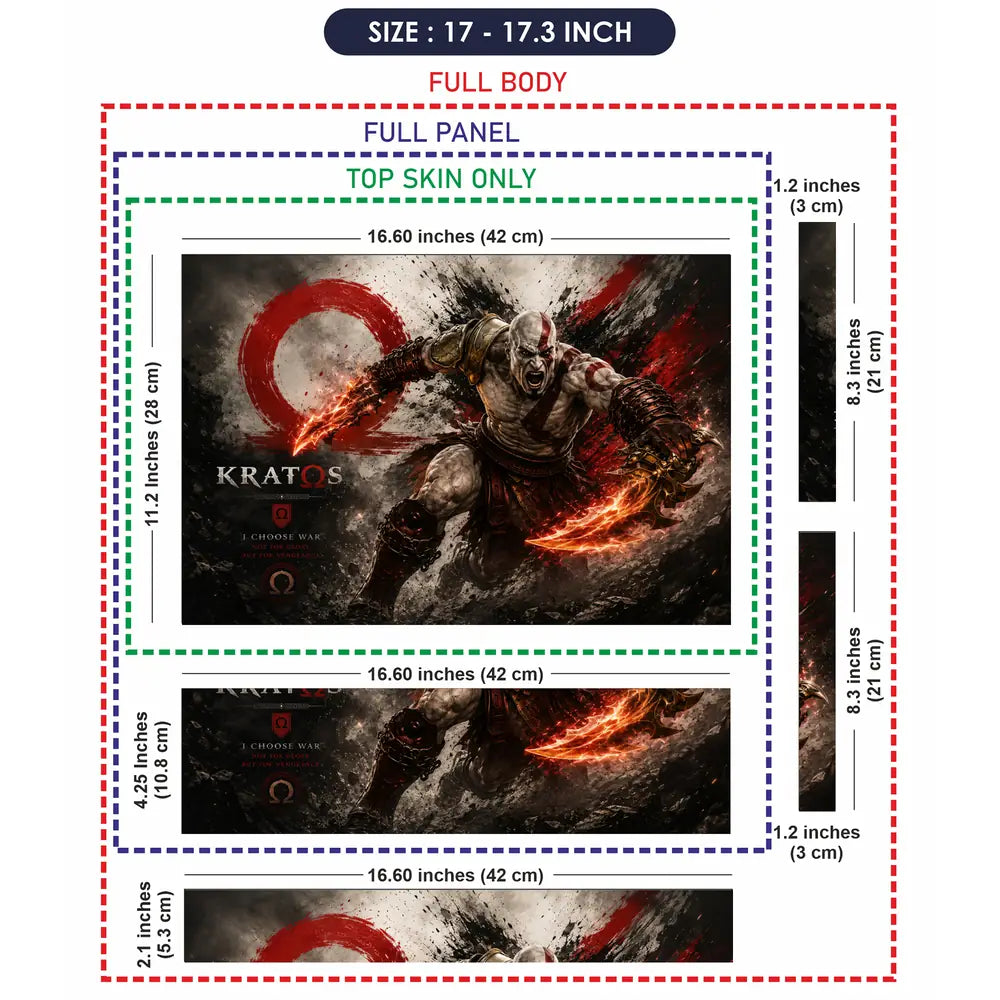 Gaming God Of War Kratos Chaos Blade Charge Laptop Skin - View 9