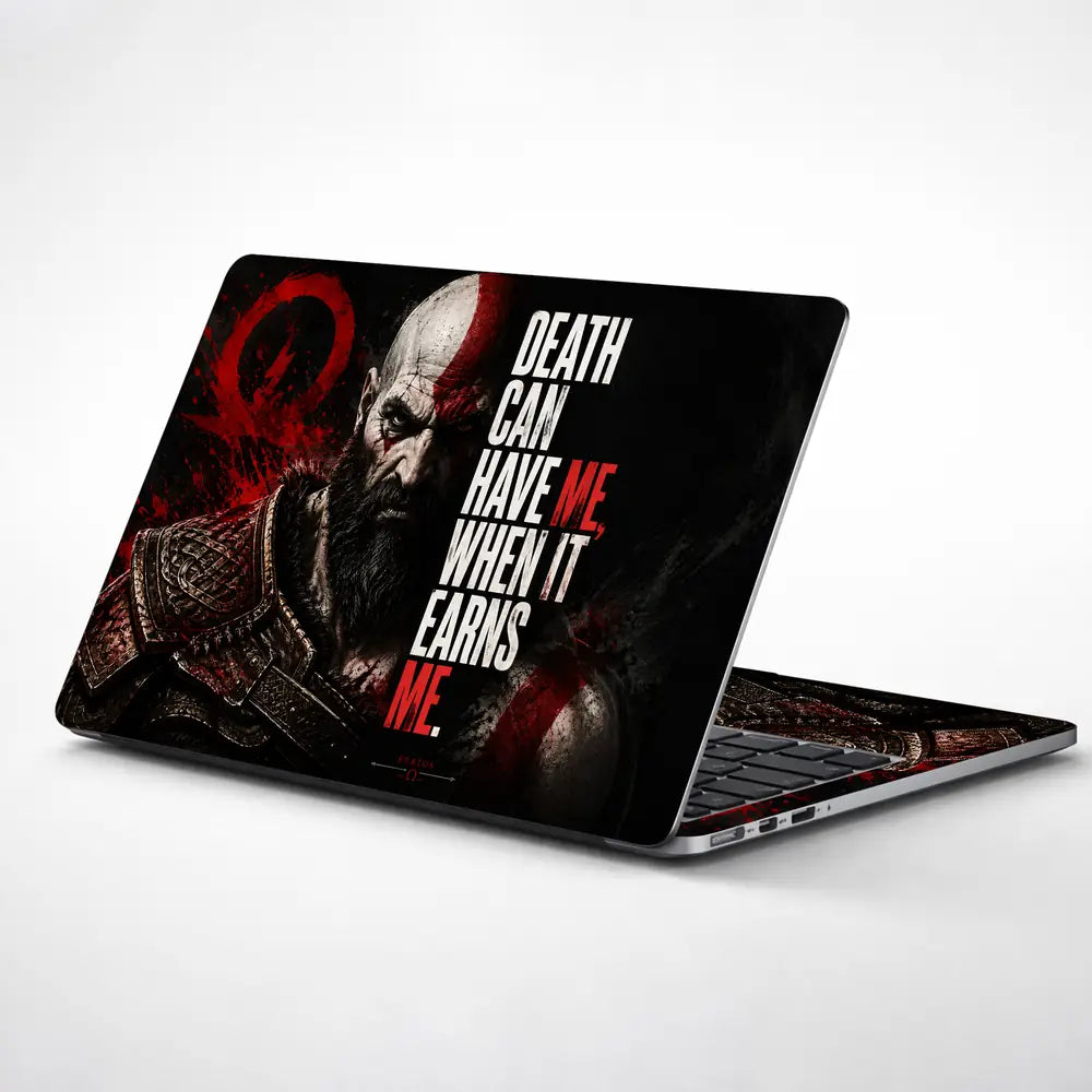 Gaming God Of War Kratos Death Earns Me Laptop Skin - View 1