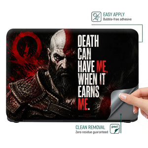 Gaming God Of War Kratos Death Earns Me Laptop Skin - View 4