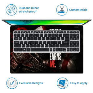 Gaming God Of War Kratos Death Earns Me Laptop Skin - View 5