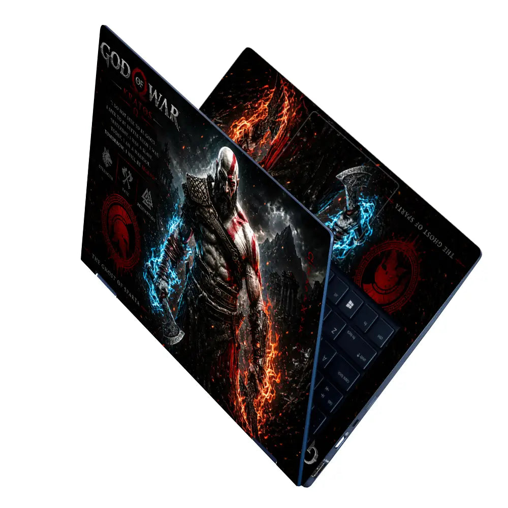 Gaming God Of War Kratos Dual Weapons Laptop Skin - View 2