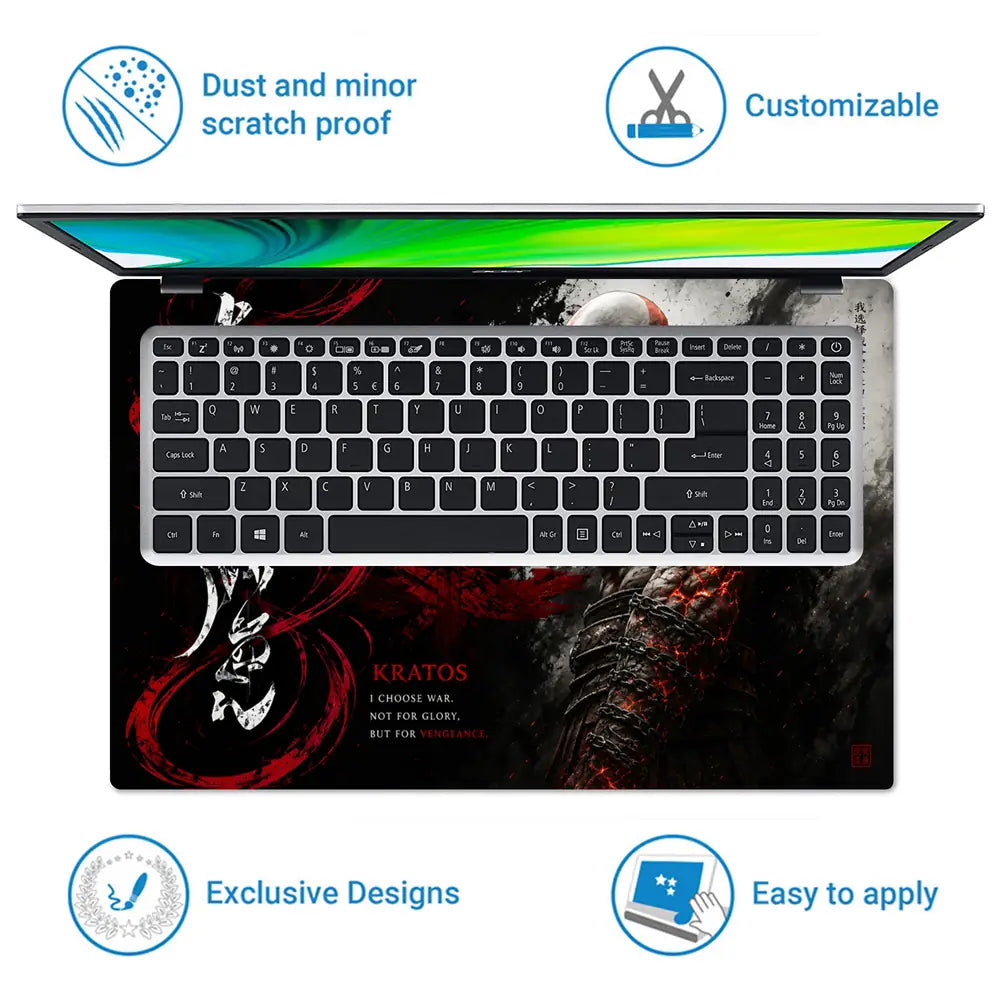 Gaming God Of War Kratos Eastern Vengeance Laptop Skin - View 5
