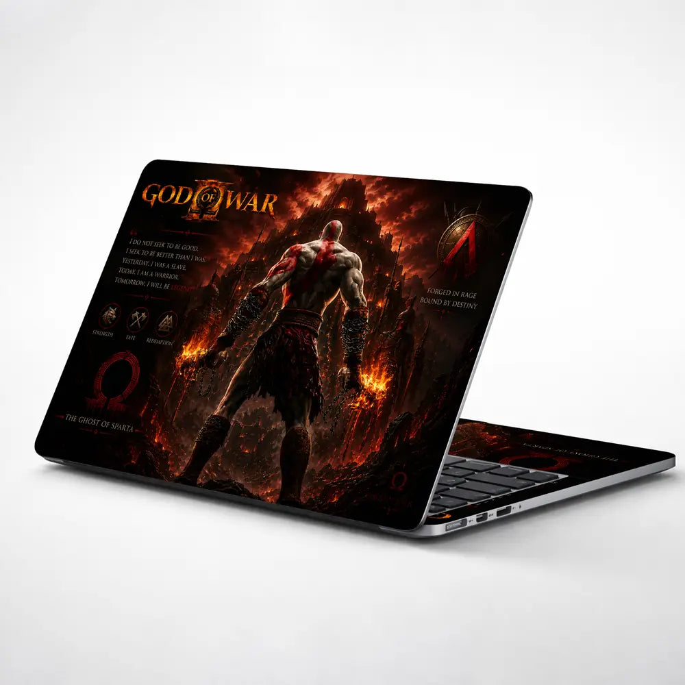 Gaming God Of War Kratos Forged Destiny Back Laptop Skin - View 1