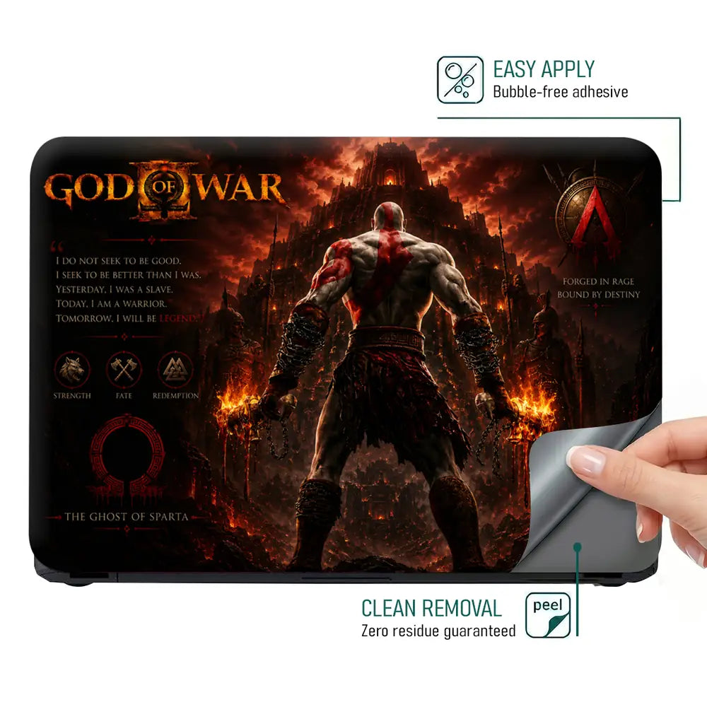 Gaming God Of War Kratos Forged Destiny Back Laptop Skin - View 4
