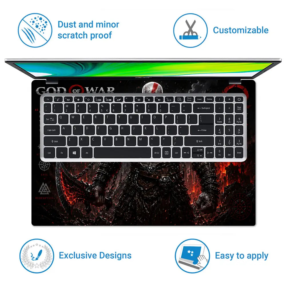 Gaming God Of War Kratos Ghost Of Sparta Axe Laptop Skin - View 5