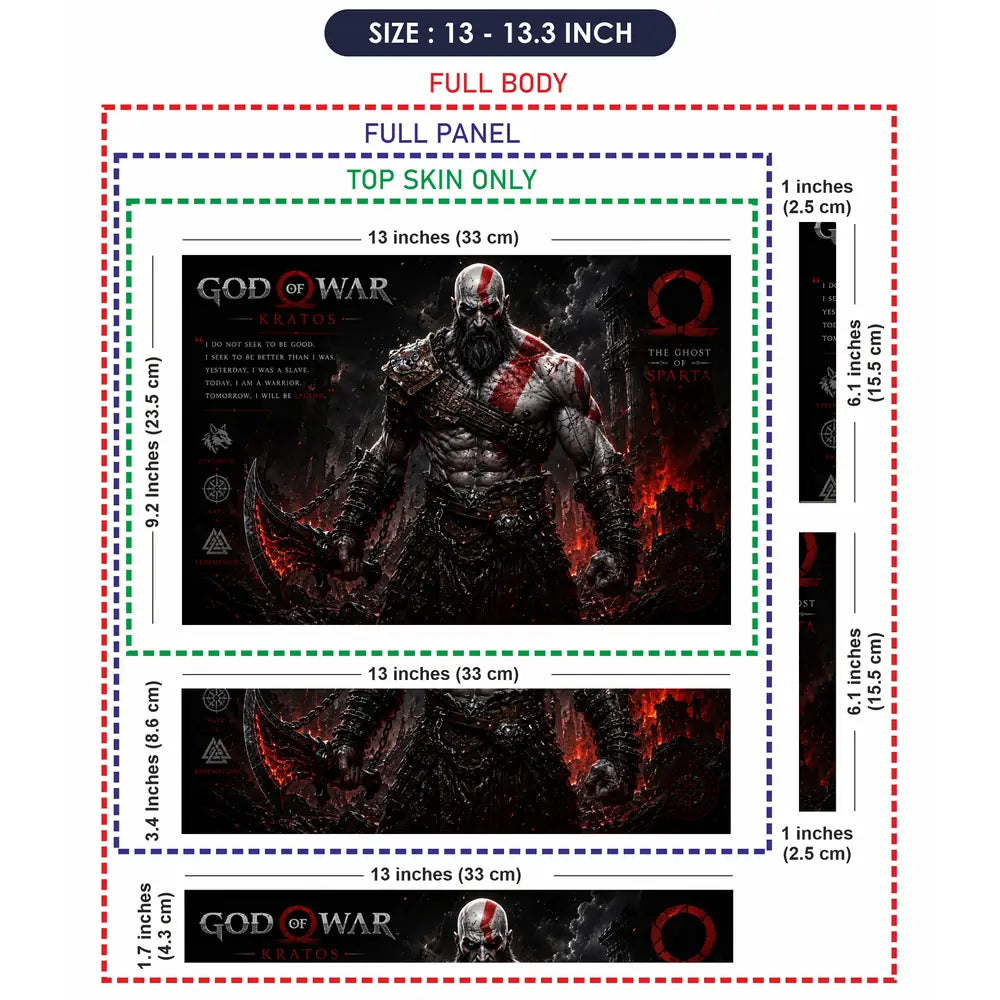 Gaming God Of War Kratos Ghost Of Sparta Axe Laptop Skin - View 6