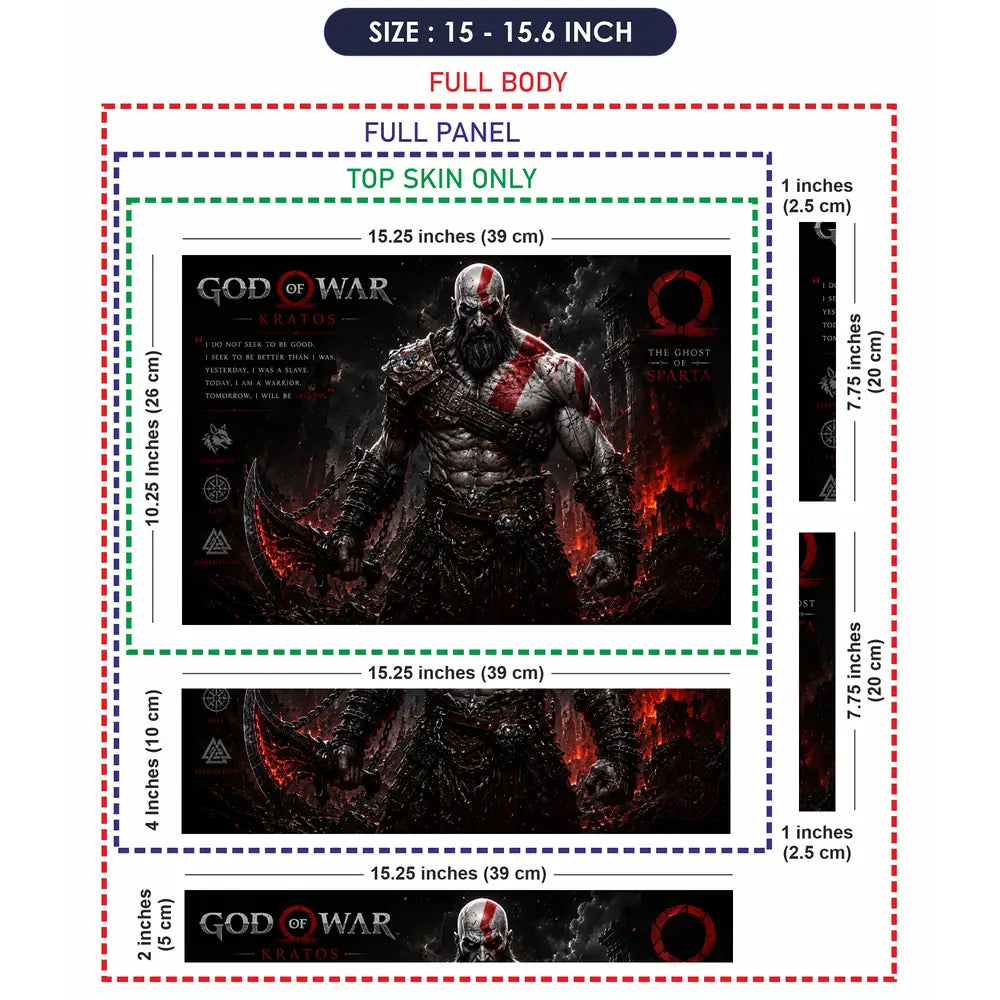 Gaming God Of War Kratos Ghost Of Sparta Axe Laptop Skin - View 8