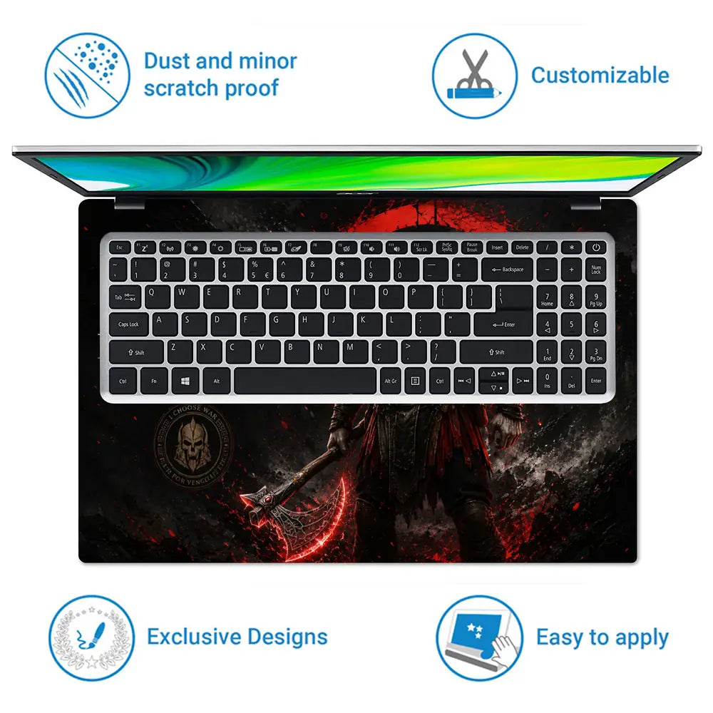 Gaming God Of War Kratos Ghost Of Sparta Stand Laptop Skin - View 5