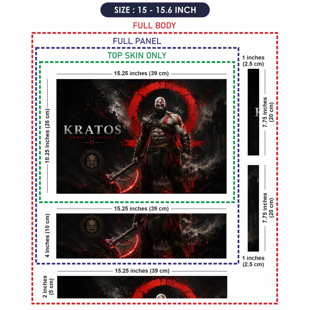 Gaming God Of War Kratos Ghost Of Sparta Stand Laptop Skin - View 8