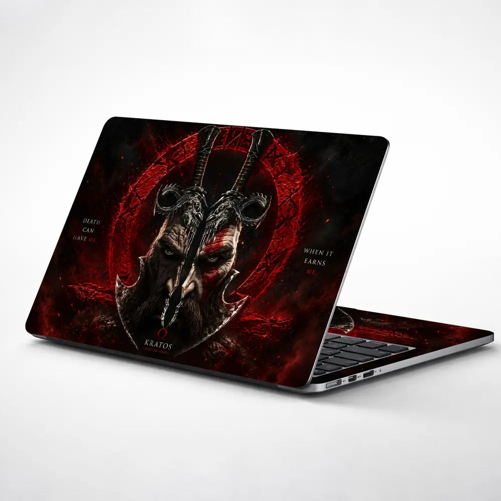 Gaming God Of War Kratos Helmet Death Crown Laptop Skin - View 1