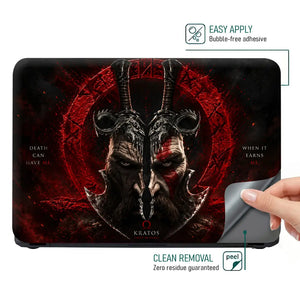 Gaming God Of War Kratos Helmet Death Crown Laptop Skin - View 4