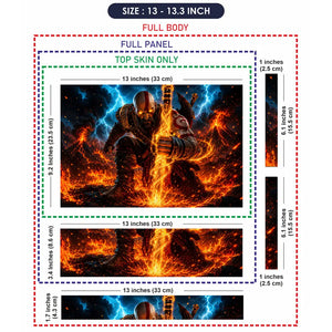 Gaming God Of War Kratos Lava Lightning Axe Glow Laptop Skin - View 6