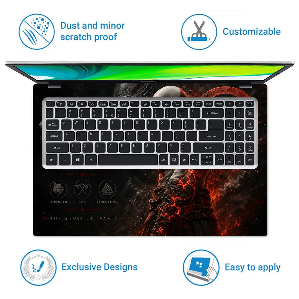 Gaming God Of War Kratos Lava Skin Profile Laptop Skin - View 5