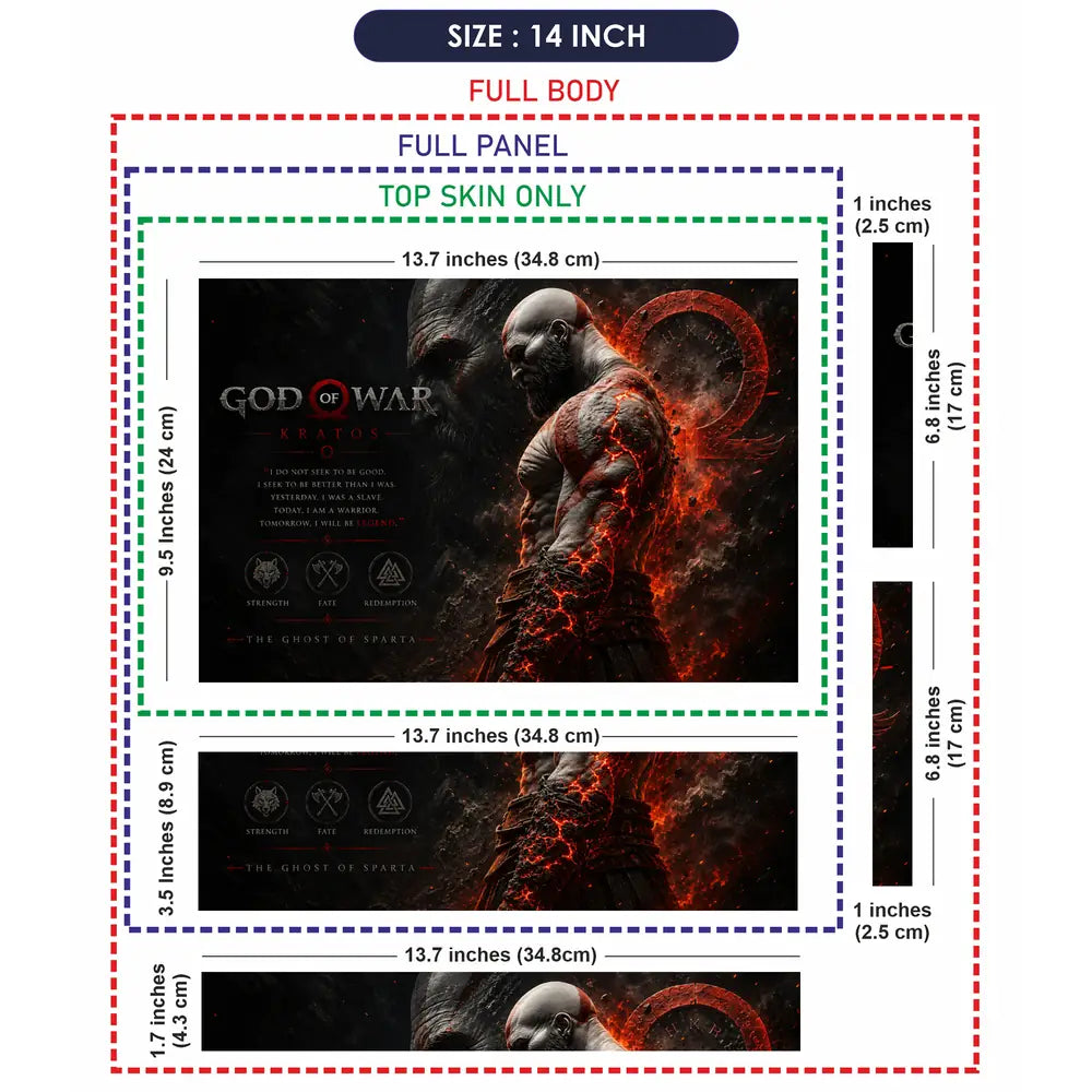 Gaming God Of War Kratos Lava Skin Profile Laptop Skin - View 7