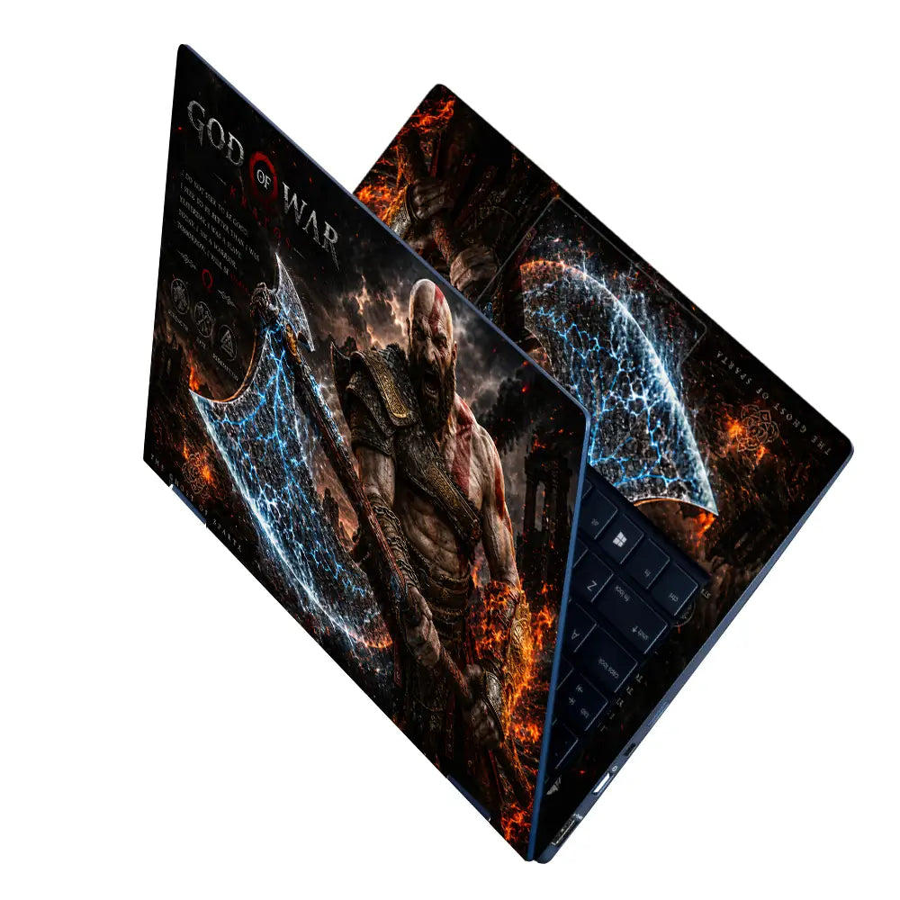 Gaming God Of War Kratos Leviathan Axe Lightning Laptop Skin - View 2