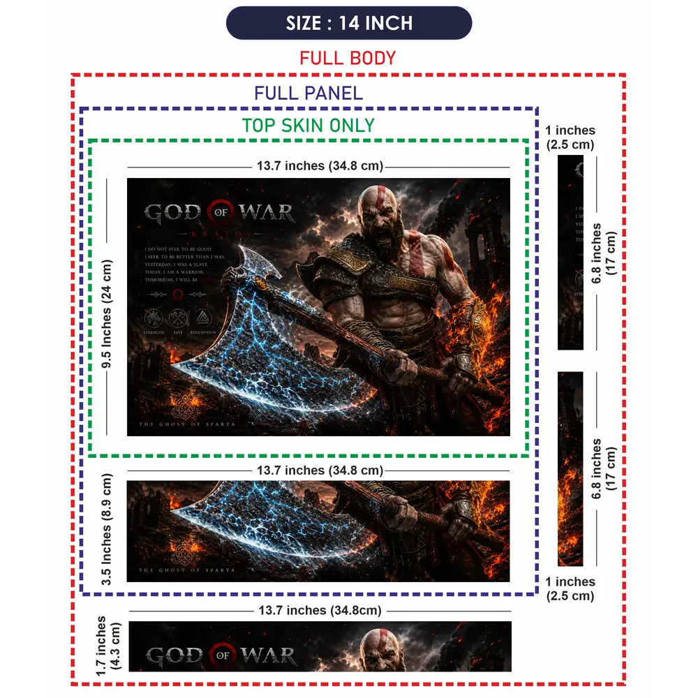 Gaming God Of War Kratos Leviathan Axe Lightning Laptop Skin - View 7