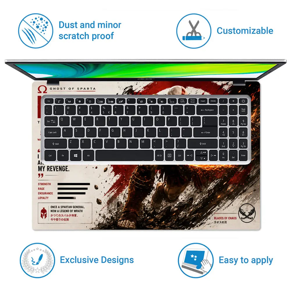 Gaming God Of War Kratos My Revenge Laptop Skin - View 5