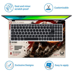 Gaming God Of War Kratos My Revenge Laptop Skin - View 5