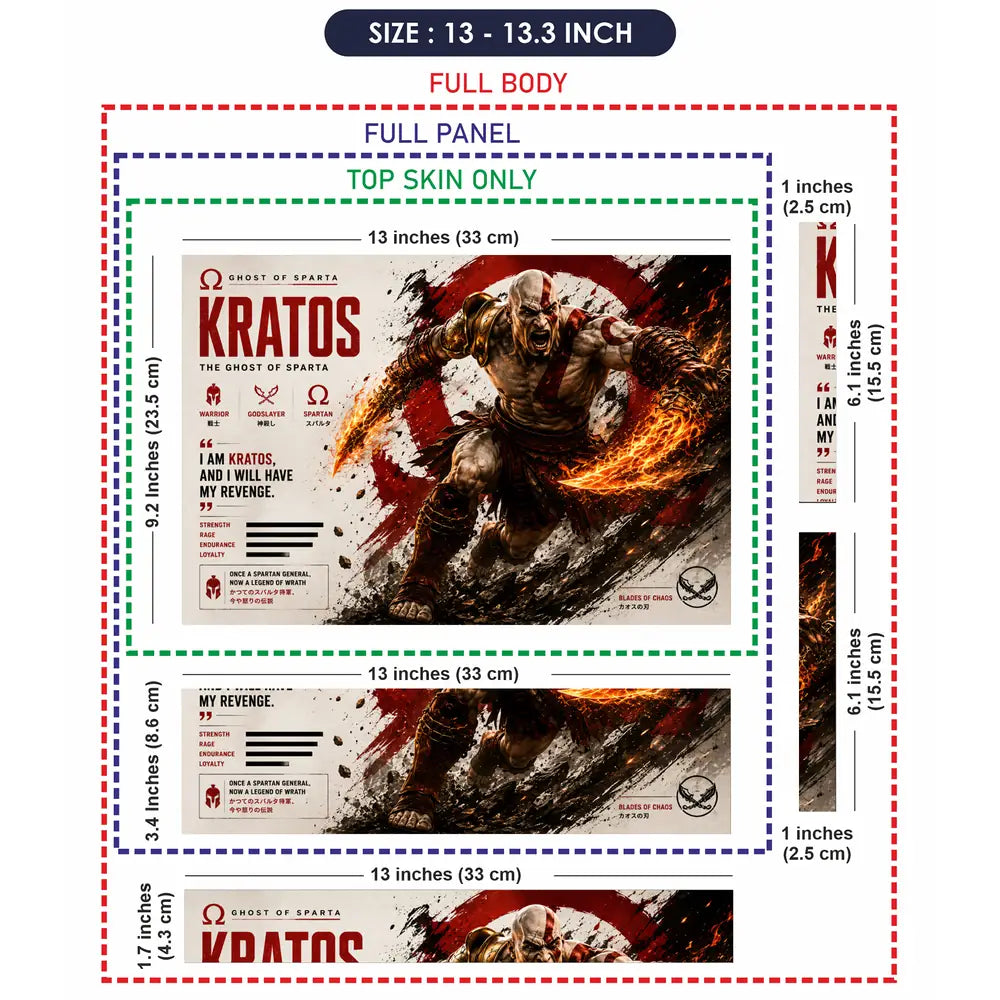 Gaming God Of War Kratos My Revenge Laptop Skin - View 6