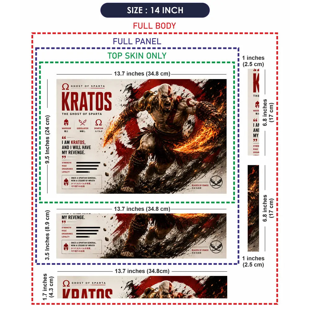 Gaming God Of War Kratos My Revenge Laptop Skin - View 7