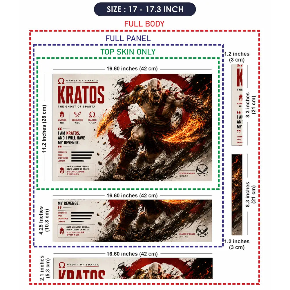 Gaming God Of War Kratos My Revenge Laptop Skin - View 9