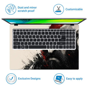 Gaming God Of War Kratos Omega Splash Face Laptop Skin - View 5