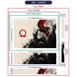 Gaming God Of War Kratos Omega Splash Face Laptop Skin - View 7