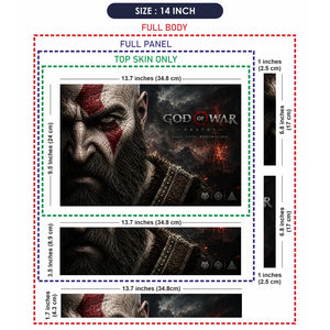 Gaming God Of War Kratos Rage Fate Crack Face Laptop Skin - View 7