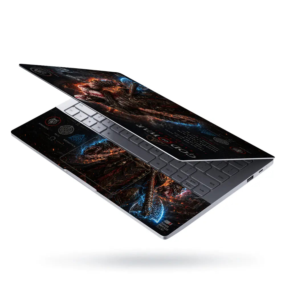 Gaming God Of War Kratos Ragnarok Stand Laptop Skin - View 3
