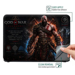 Gaming God Of War Kratos Ragnarok Stand Laptop Skin - View 4