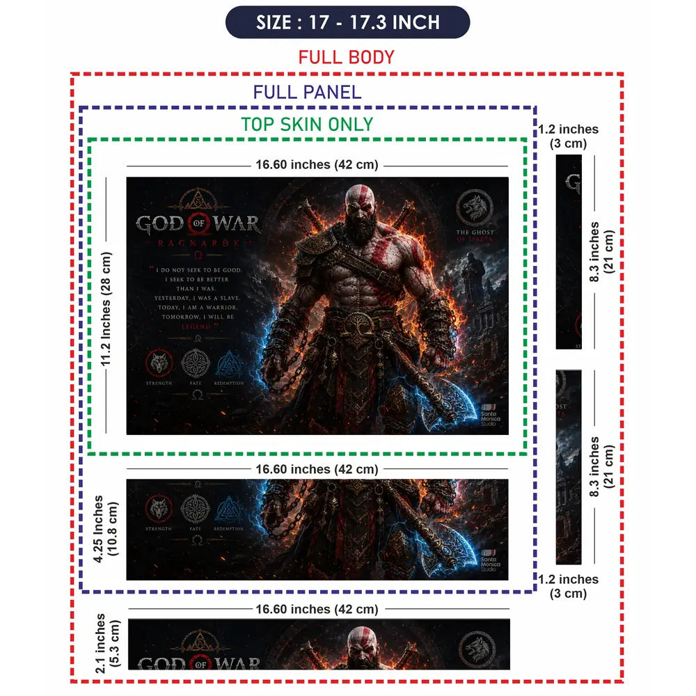 Gaming God Of War Kratos Ragnarok Stand Laptop Skin - View 9