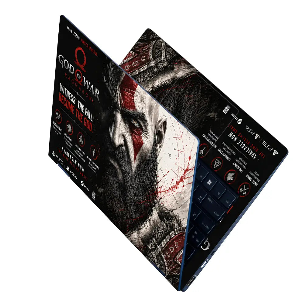Gaming God Of War Kratos Ragnarok Witness Fall Laptop Skin - View 2