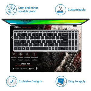 Gaming God Of War Kratos Ragnarok Witness Fall Laptop Skin - View 5