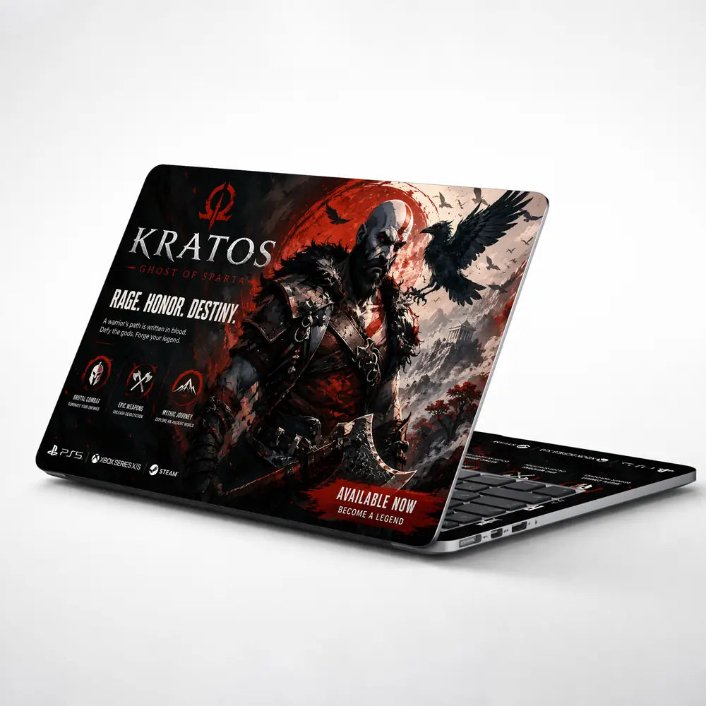 Gaming God Of War Kratos Raven Honor Destiny Laptop Skin - View 1