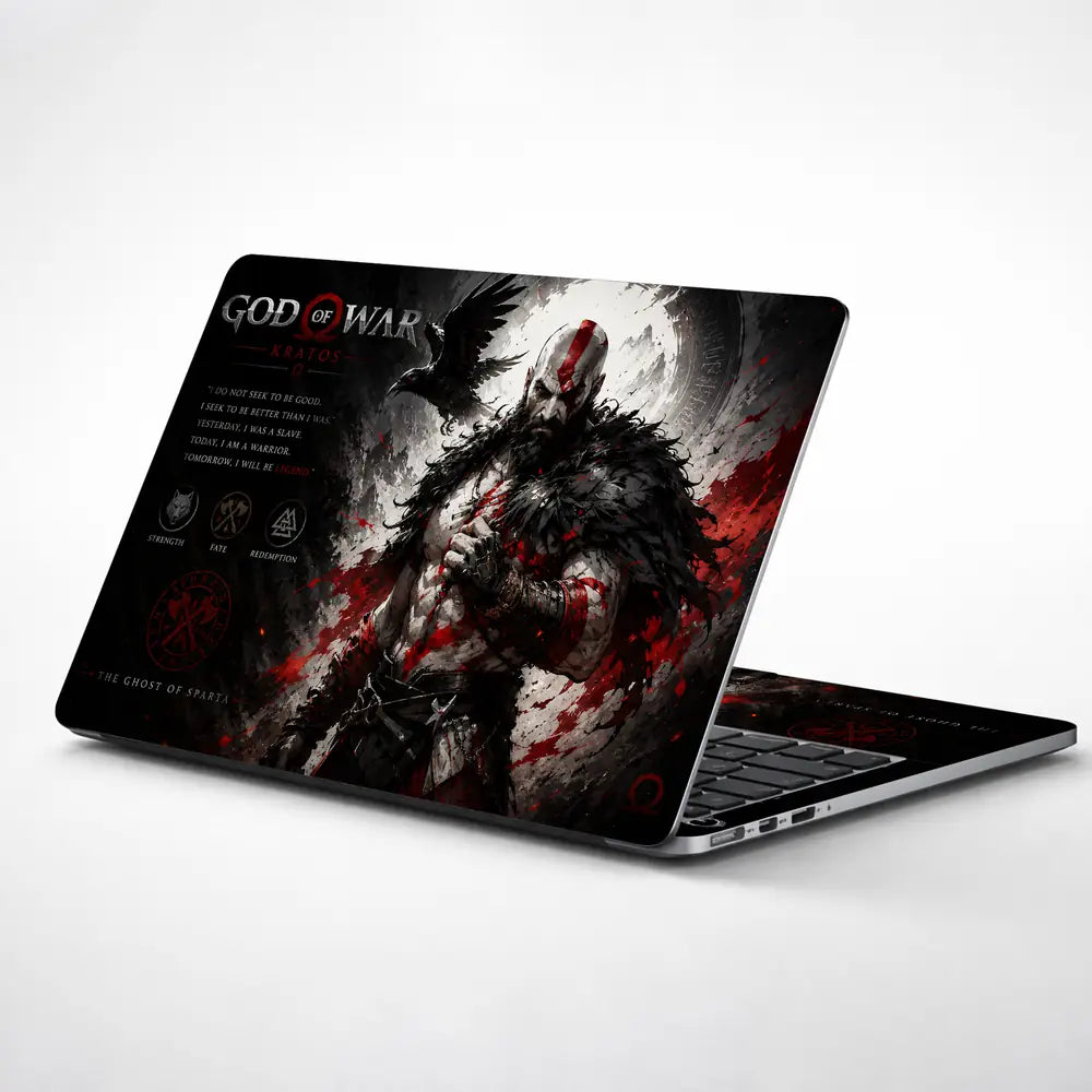 Gaming God Of War Kratos Raven Shoulder Ghost Laptop Skin - View 1