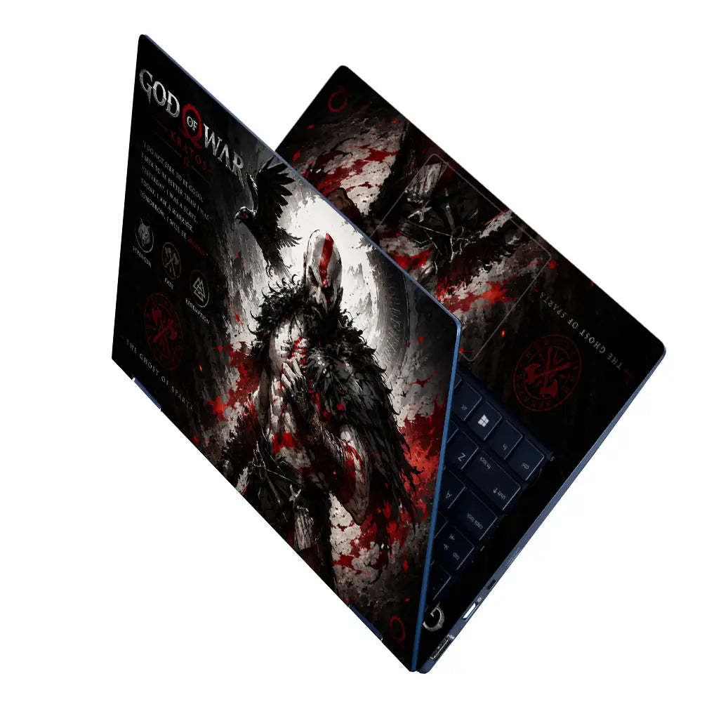 Gaming God Of War Kratos Raven Shoulder Ghost Laptop Skin - View 2