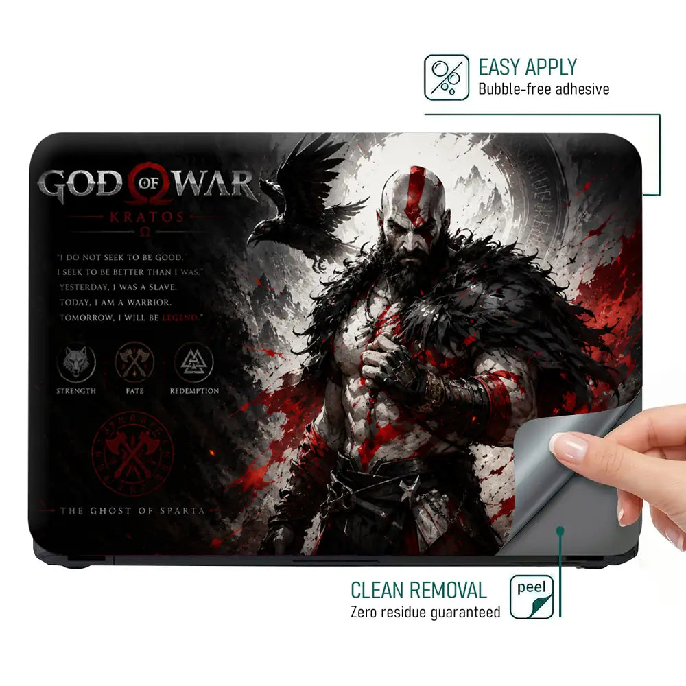 Gaming God Of War Kratos Raven Shoulder Ghost Laptop Skin - View 4