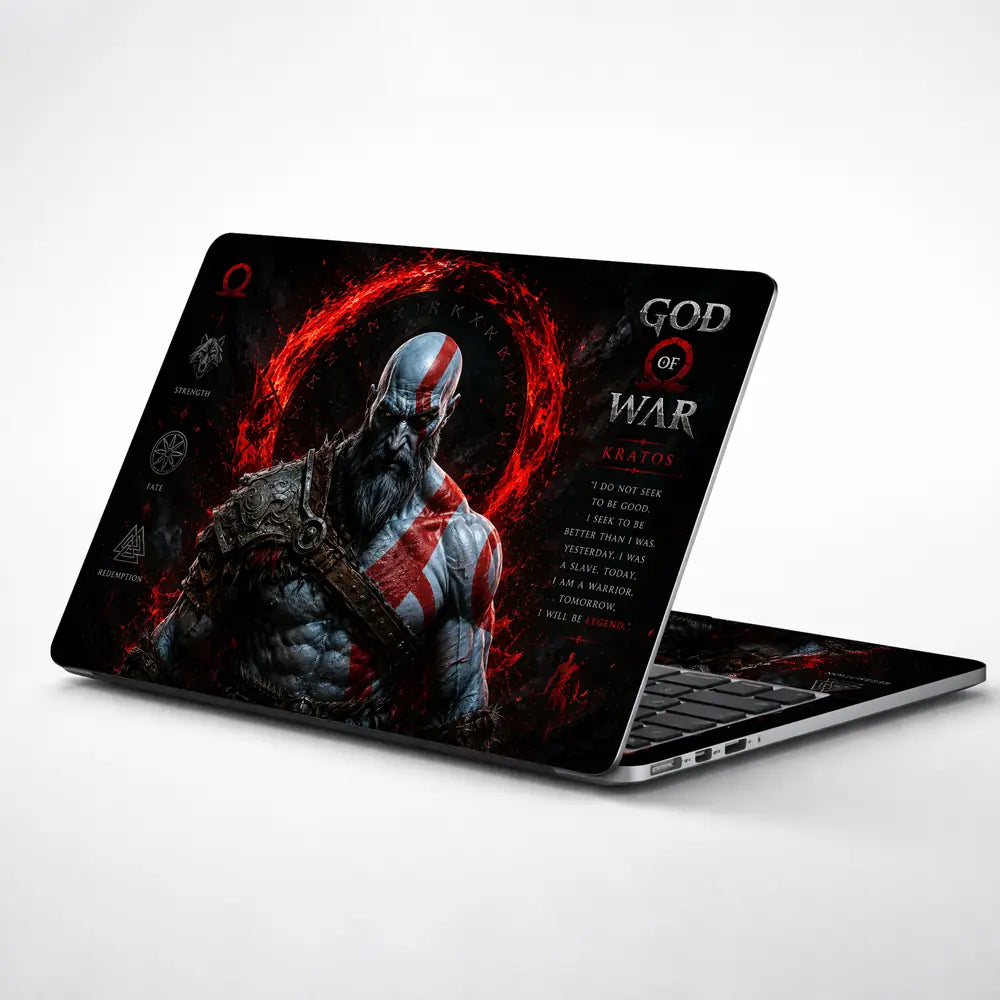 Gaming God Of War Kratos Reborn Runes Laptop Skin - View 1