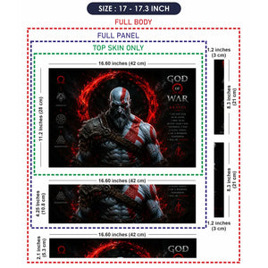 Gaming God Of War Kratos Reborn Runes Laptop Skin - View 9