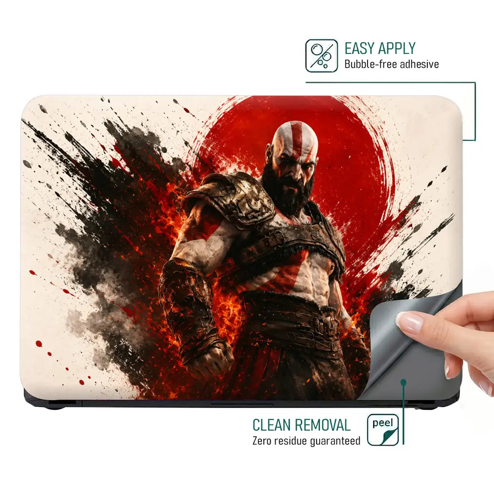 Gaming God Of War Kratos Red Sun Armor Laptop Skin - View 4