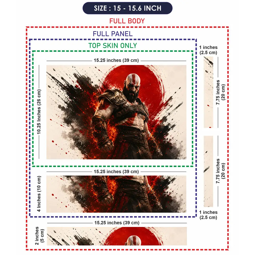 Gaming God Of War Kratos Red Sun Armor Laptop Skin - View 8