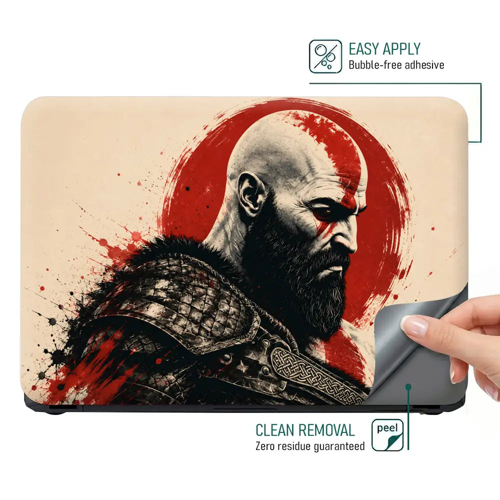 Gaming God Of War Kratos Red Sun Profile Laptop Skin - View 4