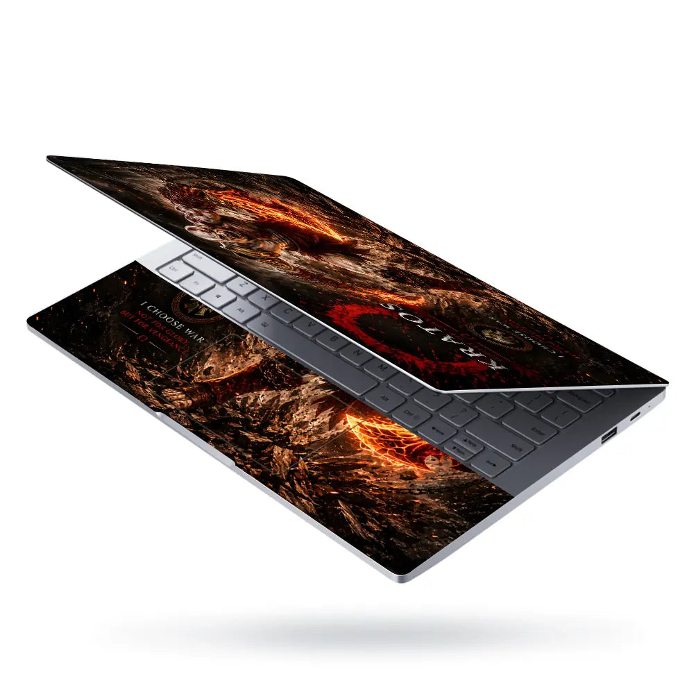Gaming God Of War Kratos Roar Flame Laptop Skin - View 3